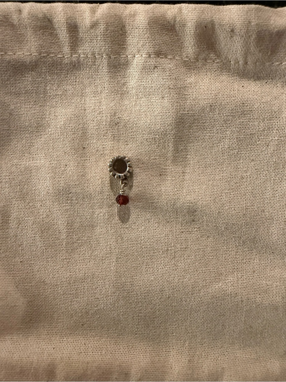 Authentic Pandora sterling silver garnet birthstone dangle charm